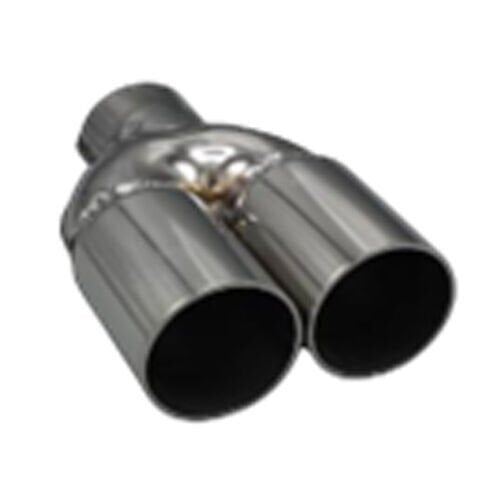 Üniversal Krom Egzoz Ucu Düz Çift Çıkış 76x110 800-011