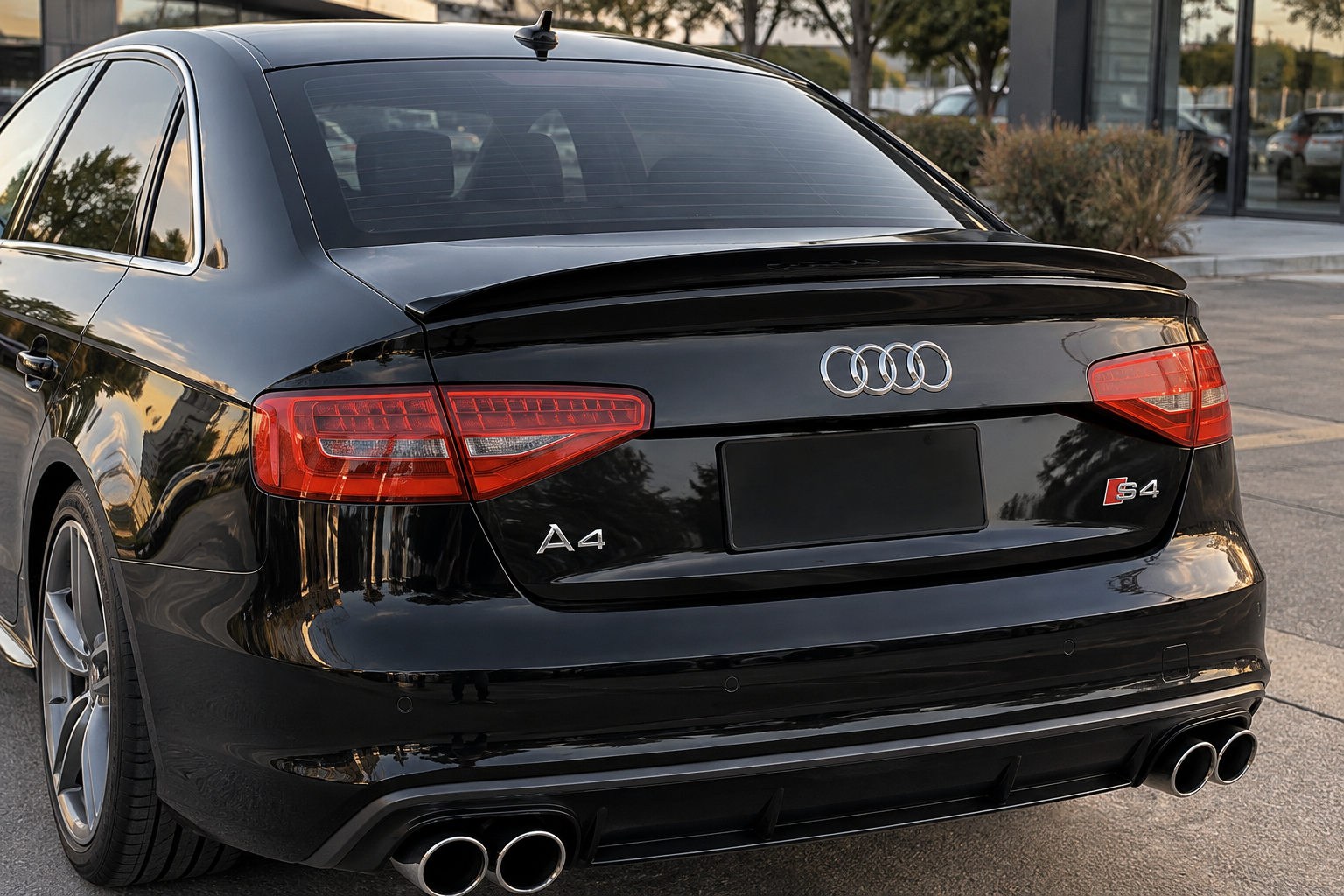 Audi A4 2012-2015 S4 Uyumlu Spoiler Parlak Siyah