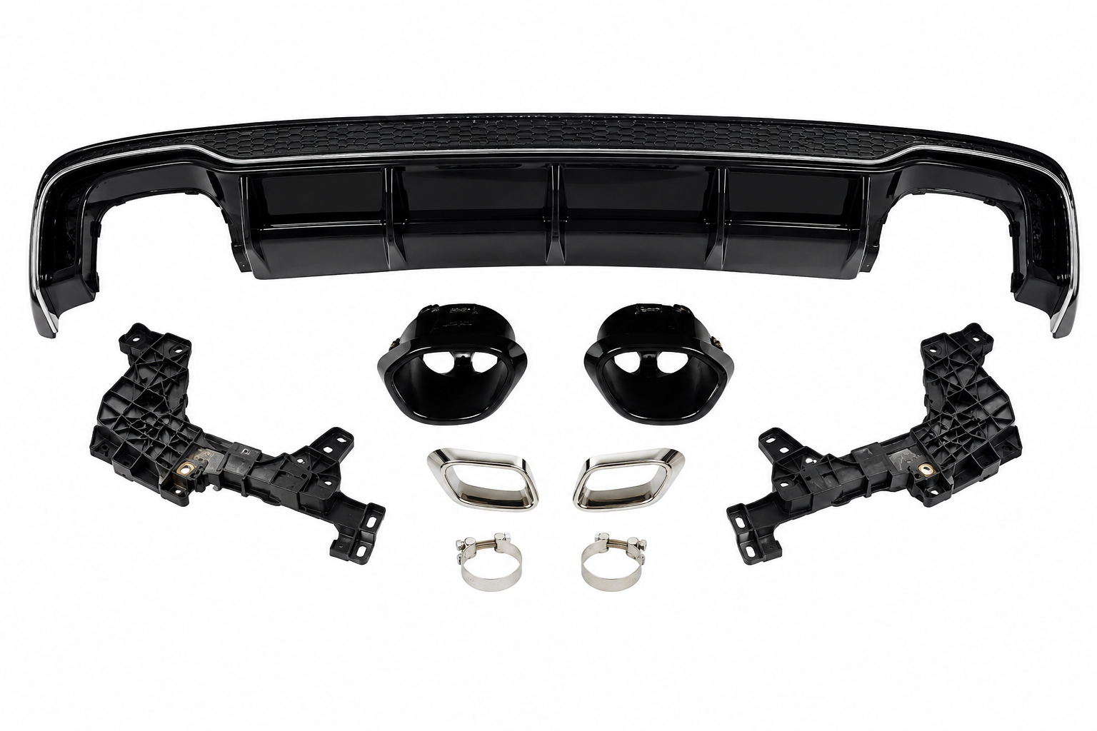 Audi A4 B9.5 2020- RS4 Difüzör + Egzoz Ucu