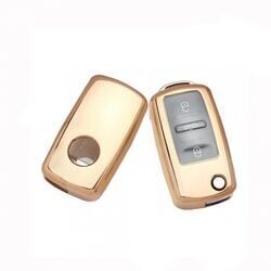 Volkswagen Uyumlu Yedek Parça Silikon Kumanda Kabı Gold