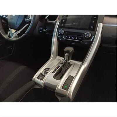 Honda Civic Fc5 Uyumlu  2016-2020 Yeni Stil Vites Konsol Çıta Kaplama Silver