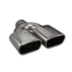 Üniversal Krom Egzoz Ucu Düz Dikdörtgen Çift Çıkış Sağ 70x105/110 800-032L