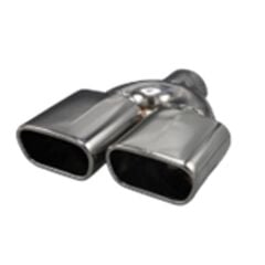 Üniversal Krom Egzoz Ucu Düz Dikdörtgen Çift Çıkış Sol 70x105/110 800-032R
