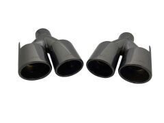 Bmw Uyumlu Yedek Parça M-Performance Yuvarlak Egzoz Ucu Seti Siyah