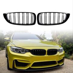 Bmw F32 2013-2019 Uyumlu M4 Böbrek Çift Çizgi Panjur Piano Black