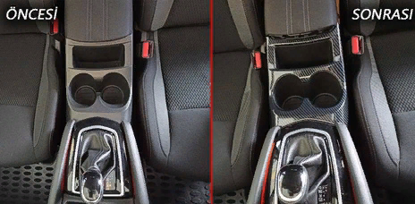 Nissan Qashqai 2014-2020 Uyumlu Orta Bölme Kaplama - Carbon