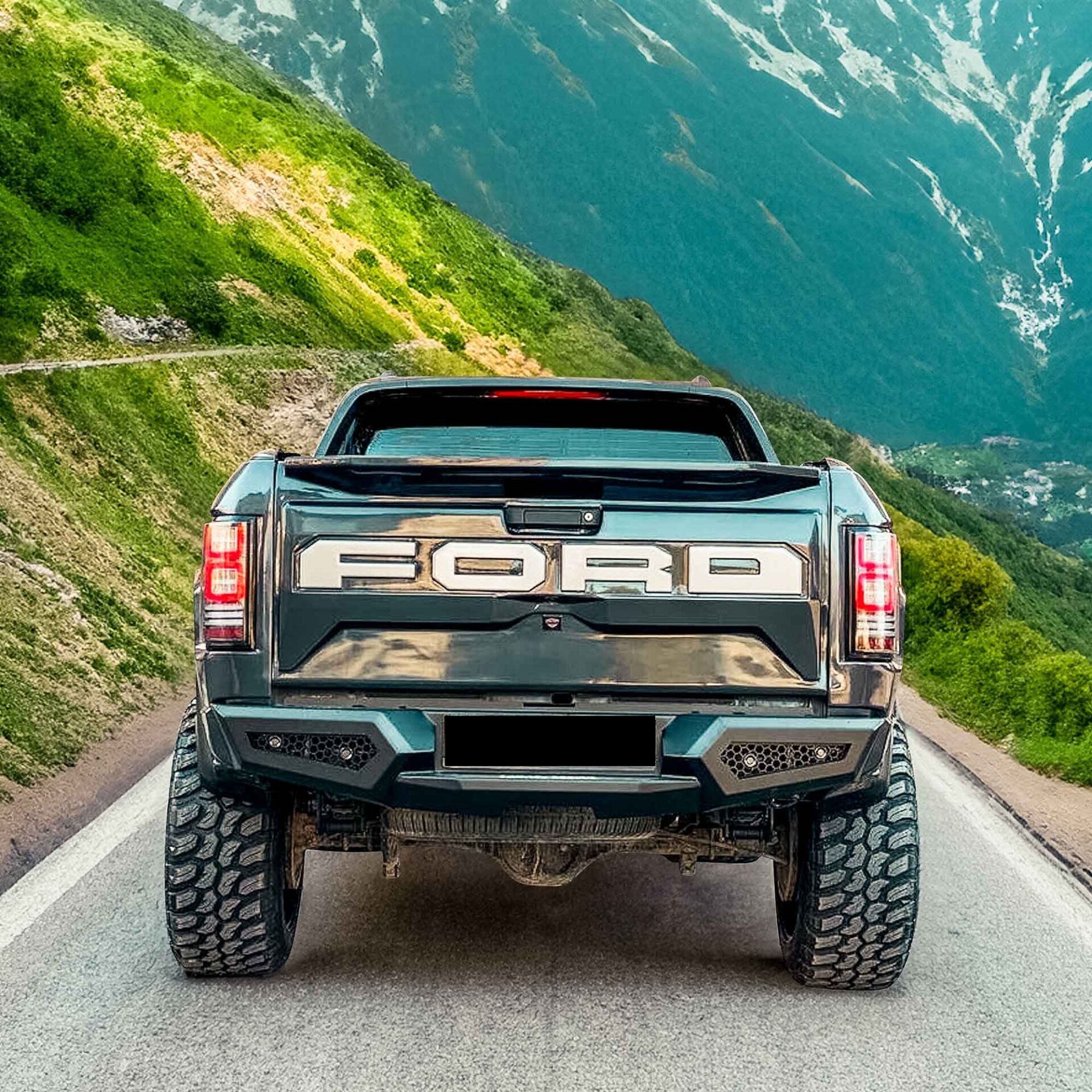 Volkswagen Amarok 2012+ Uyumlu Arka Demir Koruma Ledsiz- Rear Bumper Black M20