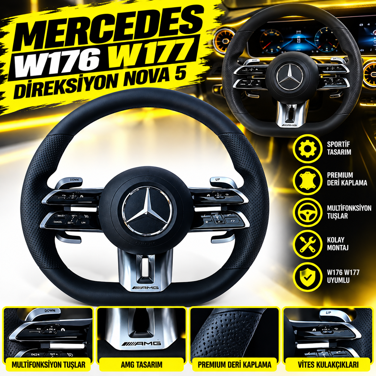 Mercedes W176 W177 Direksiyon nova 5