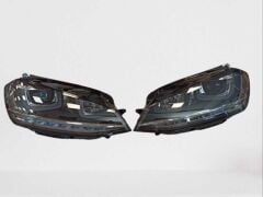 Volkswagen Golf 7 Uyumlu Yedek Parça U Led Far Silver Hareketli