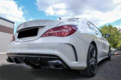 Mercedes W176 12-15 A45 Uyumlu Yedek Parça Difüzör Egzoz Seti Amg Siyah Egzoz