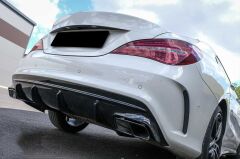 Mercedes W176 12-15 A45 Uyumlu Yedek Parça Difüzör Egzoz Seti Amg Siyah Egzoz