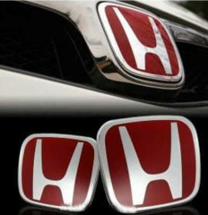 Honda Uyumlu  Civic Fc5 2017 Sonrası Kırmızı Logo Seti Ön Arka Arma
