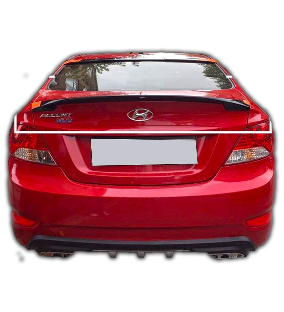 Hyundai Accent Blue Spoiler Boyasız Fiber