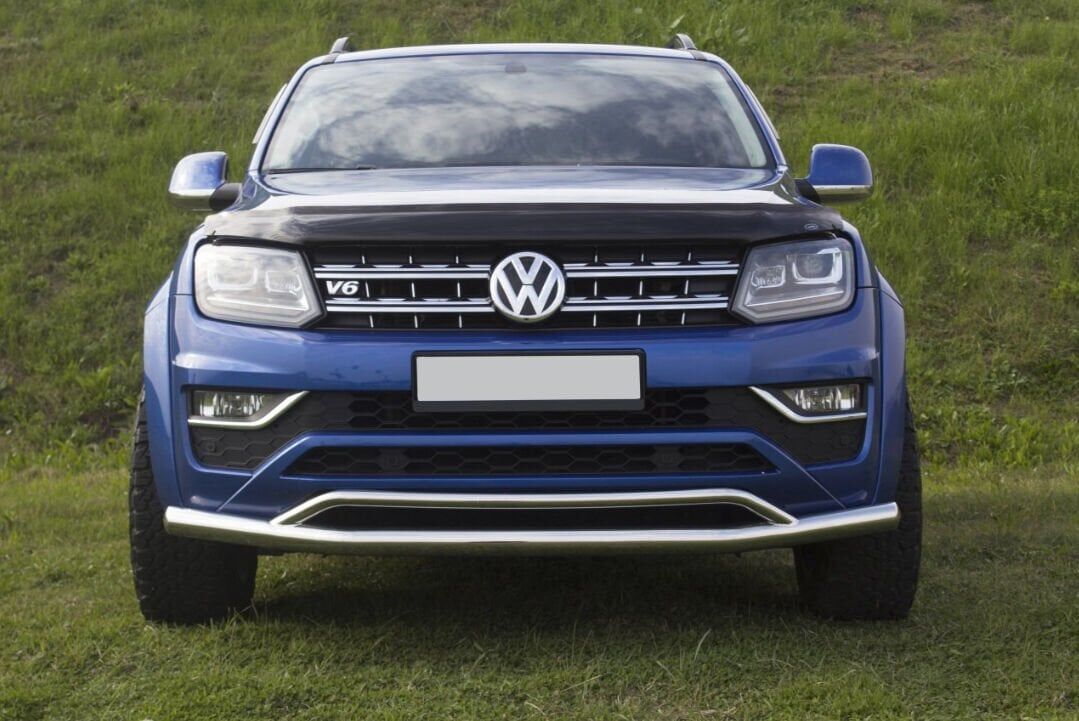 Volkswagen Amarok 2010+ Uyumlu Yedek Parça Off Road Ön Tampon Koruma Demiri Krom (Çiftli Bıyık) AQM4WD