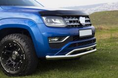 Volkswagen Amarok 2010+ Uyumlu Off Road Ön Tampon Koruma Demiri Krom (Çiftli Bıyık) AQM4WD