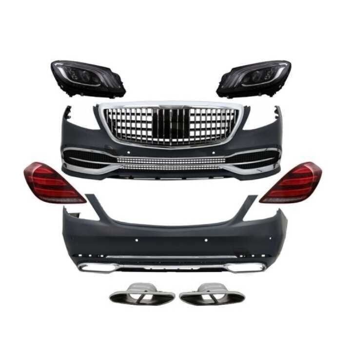 Mercedes W222 S Serisi 2014-2020 Uyumlu  Maybach Body Kit (Maybach Far Ve Stop Dahil)