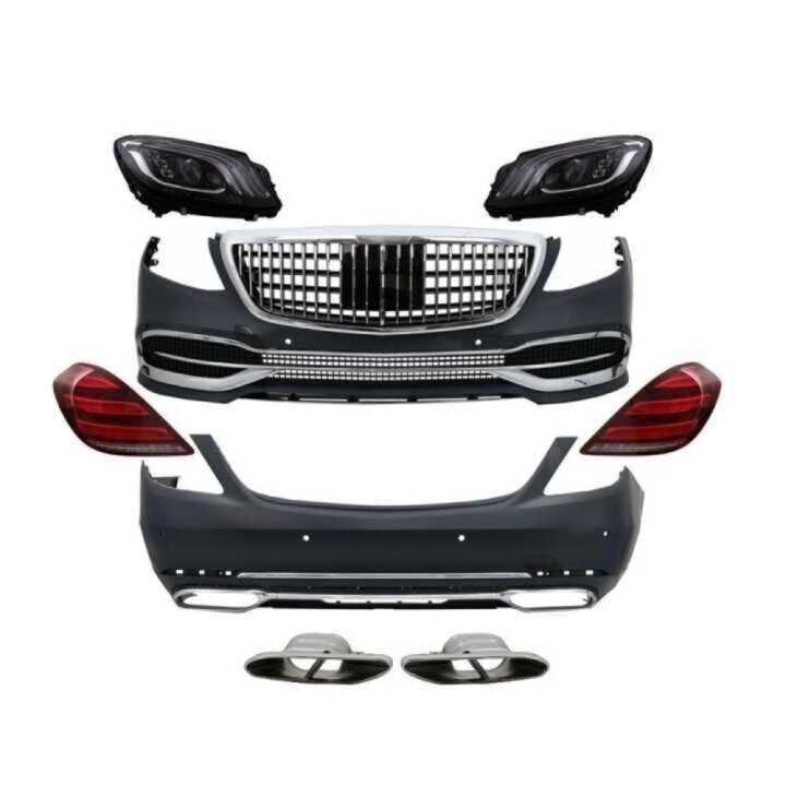 Mercedes W222 S Serisi 2014-2020 Uyumlu  Maybach Body Kit (Maybach Far Ve Stop Dahil)