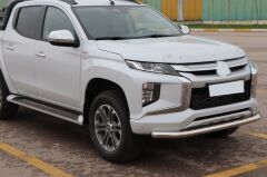 Mercedes X-Class 2017+  Uyumlu Yedek Parça Off Road Ön Tampon Koruma Demiri Krom (Tekli Bıyık) AQM4WD PST19