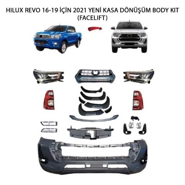Toyota Hilux 2016-2020 İçin 2021 Yeni Kasa Uyumlu Dönüşüm Body Kit (Facelift)