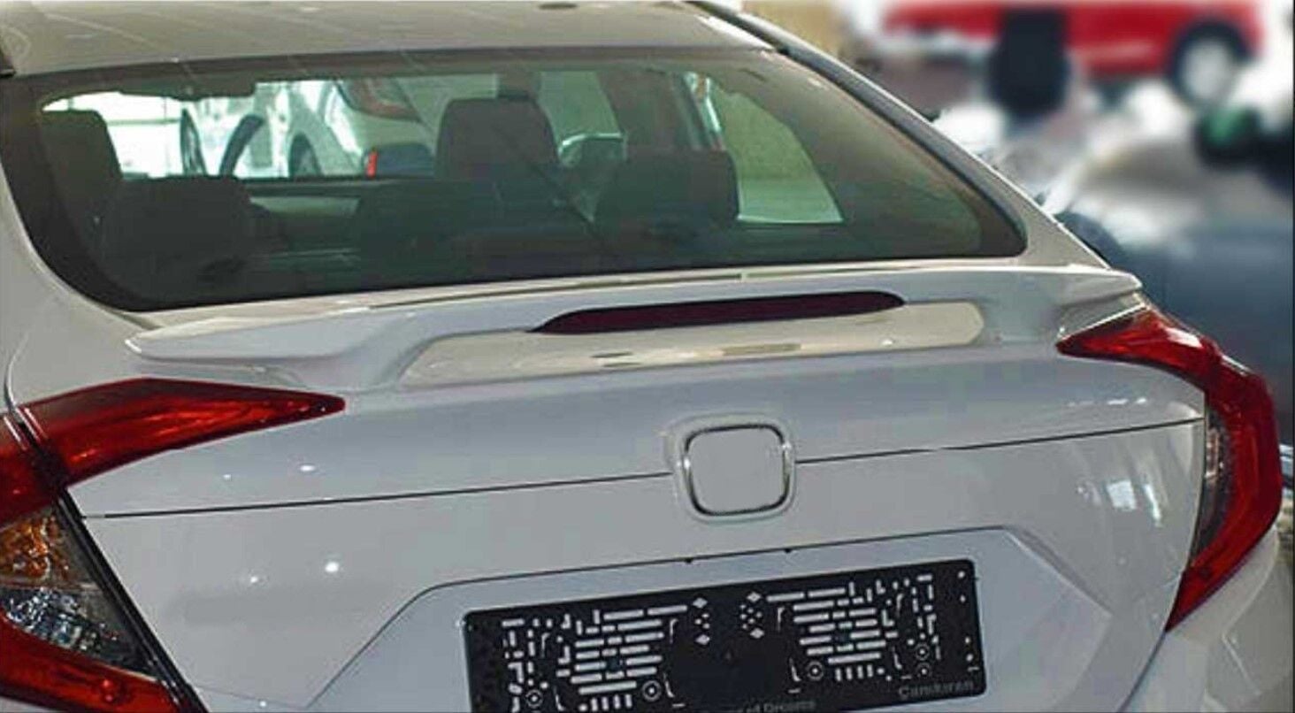 Honda Civic Uyumlu FC5 2016-2020 İçin Uyumlu Orta Boy Işıklı Spoiler (Boyasız)