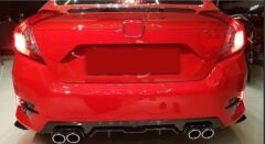 Honda Civic Uyumlu Yedek Parça FC5 2016-2020 İçin Uyumlu Difüzör 4 Egzoz Paiano Black