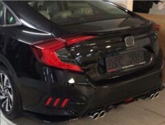 Honda Civic Uyumlu FC5 2016-2020 İçin Uyumlu Difüzör 4 Egzoz Paiano Black