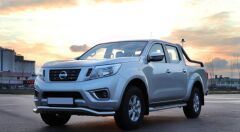Nissan Navara 2006+ Off Road Uyumlu Saclı Ön Koruma Ön Tampon Koruma Demiri Krom GloPlus AQM4WD PST21