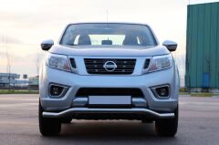 Nissan Navara 2006+ Off Road Uyumlu Saclı Ön Koruma Ön Tampon Koruma Demiri Krom GloPlus AQM4WD PST21