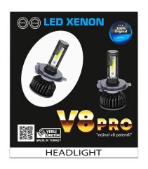 V8Pro H10 Led Xenon Beyaz 12V / 50W / 8000 Lumens