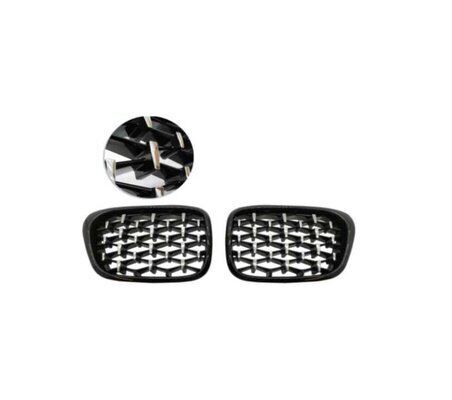 Bmw E46 2002-2004 Uyumlu Diamond Panjur Böbrek Piano Black