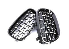 Bmw E60 2004-2009 Uyumlu Yedek Parça Diamond Panjur Böbrek Parlak Siyah