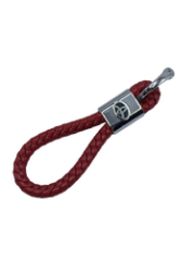 Toyota Uyumlu Yedek Parça Örgülü Deri Kayış Anahtarlık Kırmızı