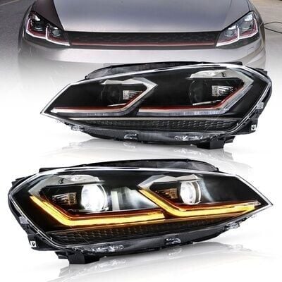 Volkswagen Golf 7.5 Uyumlu MK7.5 2018-2020 J Led Far Gtı Kırmızı