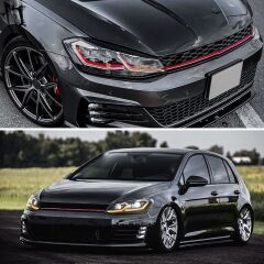Volkswagen Golf 7.5 Uyumlu MK7.5 2018-2020 J Led Far Gtı Kırmızı