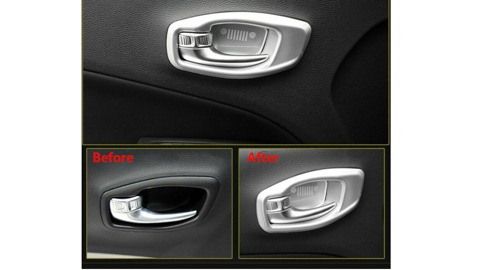 Jeep Renegade Uyumlu Yedek Parça İç Kapı Kolu Çerçevesi 4 Parça Silver