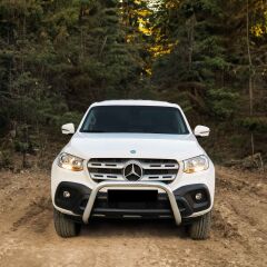 Mercedes X-Class 2017+ Uyumlu Off Road Krom Ön Koruma Ön Tampon Koruma Demiri Krom Dinamic Plus AQM4WD PWT21