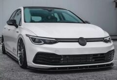 Volkswagen Golf 8 Uyumlu  Piano Black Ön Lip  (Parlak Siyah) (Style-Life-İmpression Tampon İçin)