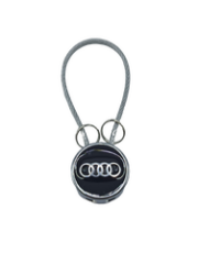 Audi  Uyumlu Yedek Parça Çelik Telli Metal Anahtarlık Siyah