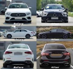 Mercedes W177 2018+ A Serisi Sedan Uyumlu A45 Body Kıt (Arka Tamponlu Set)