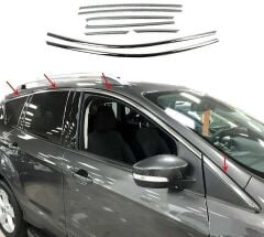Ford Kuga Uyumlu Yedek Parça 2013-2019 Cam Üst Çıtası Krom