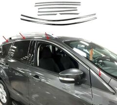 Ford Kuga Uyumlu 2013-2019 Cam Üst Çıtası Krom