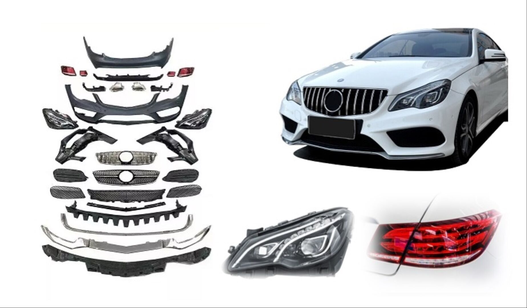 Mercedes W207 Coupe E 2010-2012 Uyumlu 2013+ Facelift Body Kit(Halojen Far İçin)