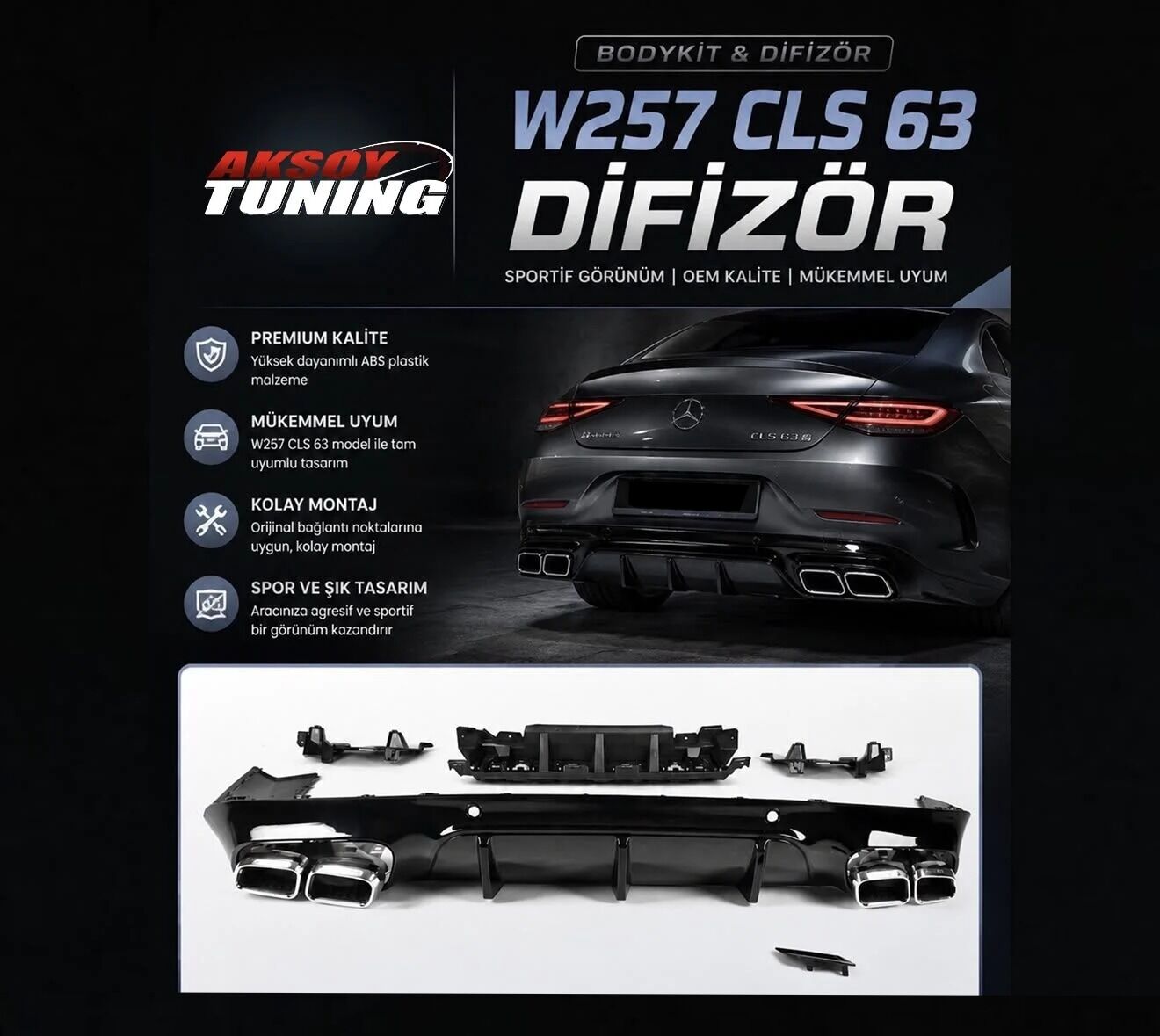 Mercedes W257 Cls 63 Difüzör