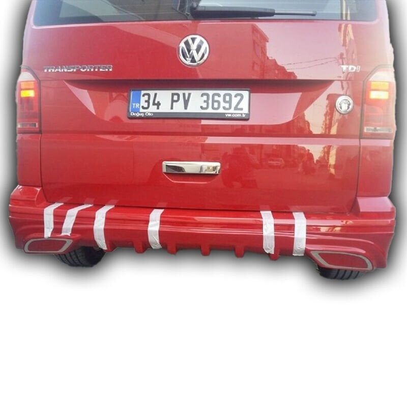 Volkswagen Transporter T7 Uyumlu Yedek Parça Difüzörlü Arka Tampon Eki Boyalı