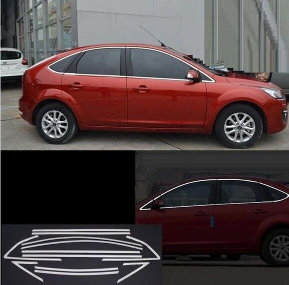 Ford Focus  Uyumlu Hatchback 2005-2010 Cam Çıtası Krom