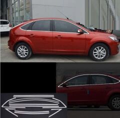 Ford Focus  Uyumlu Hatchback 2005-2010 Cam Çıtası Krom