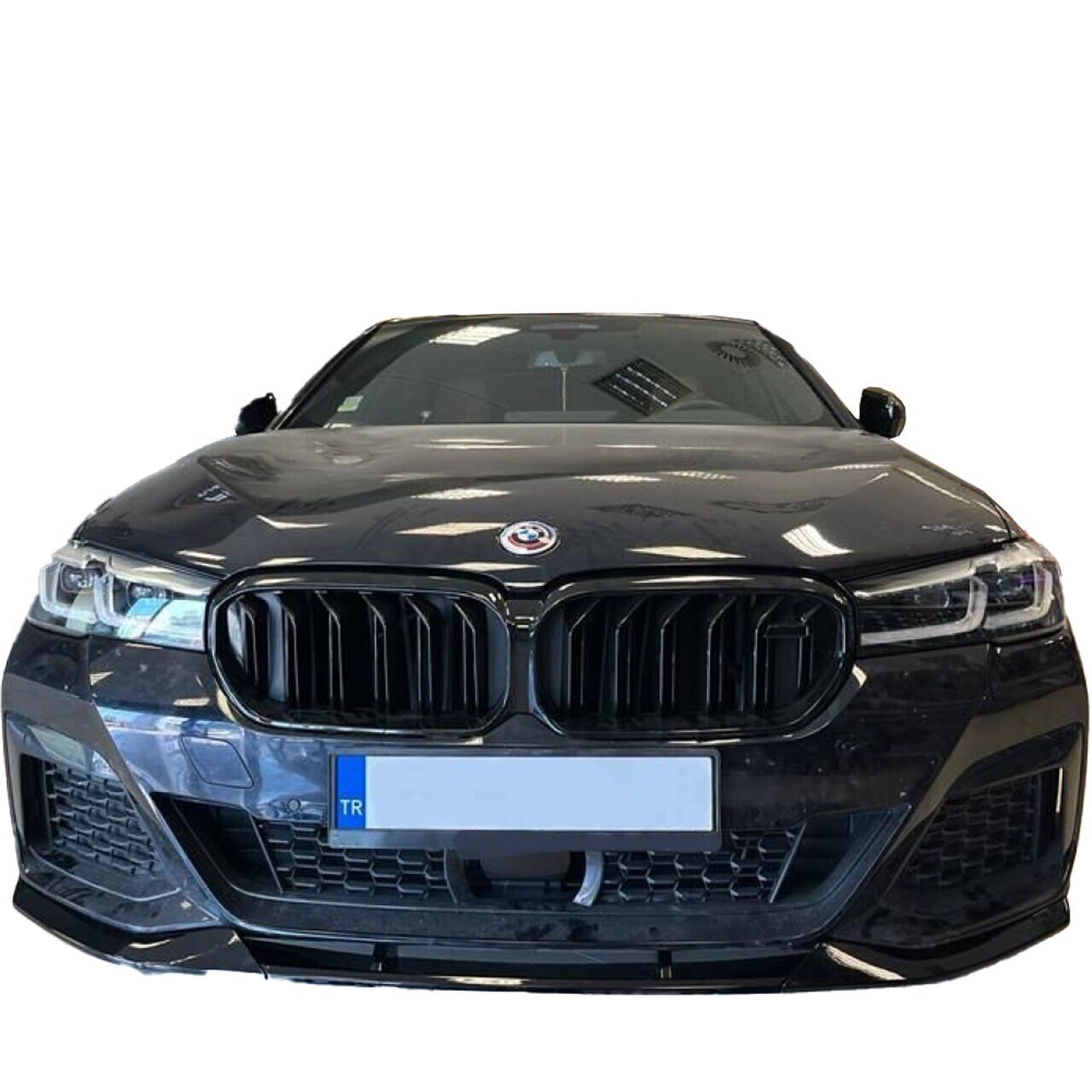Bmw G30 Lci Uyumlu Ön Tampon Eki Lip 2021 ve Sonrası Parlak Siyah