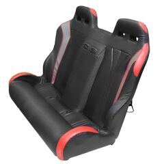 İkili Ultra Konforlu Deri Siyah-Kırmızı Spor Yarış Koltuğu