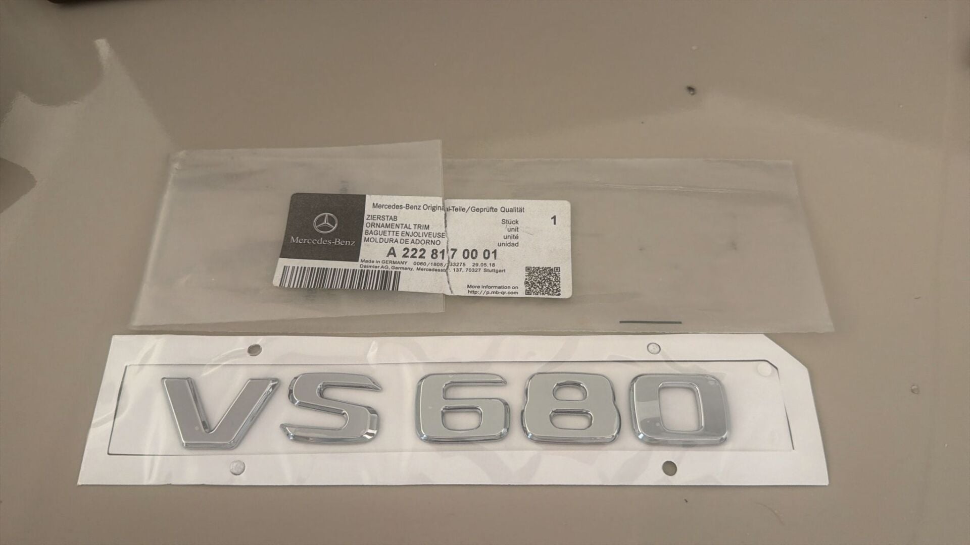 Benz VS680 Bagaj Krom Metal 3M 3D Yazı Logo