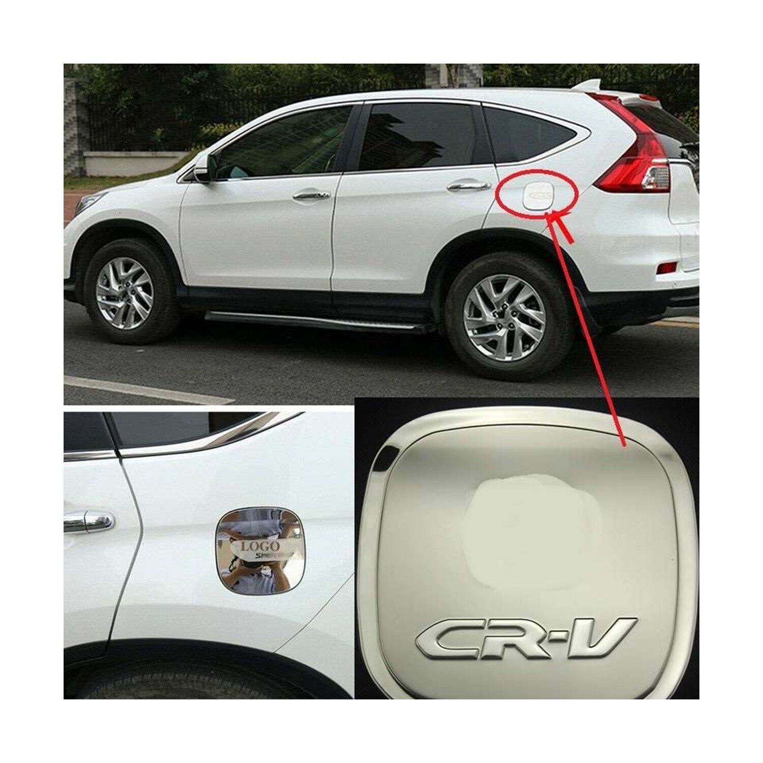 Honda Cr-V Uyumlu  2013 2017 Depo Kapağı Kaplama Krom